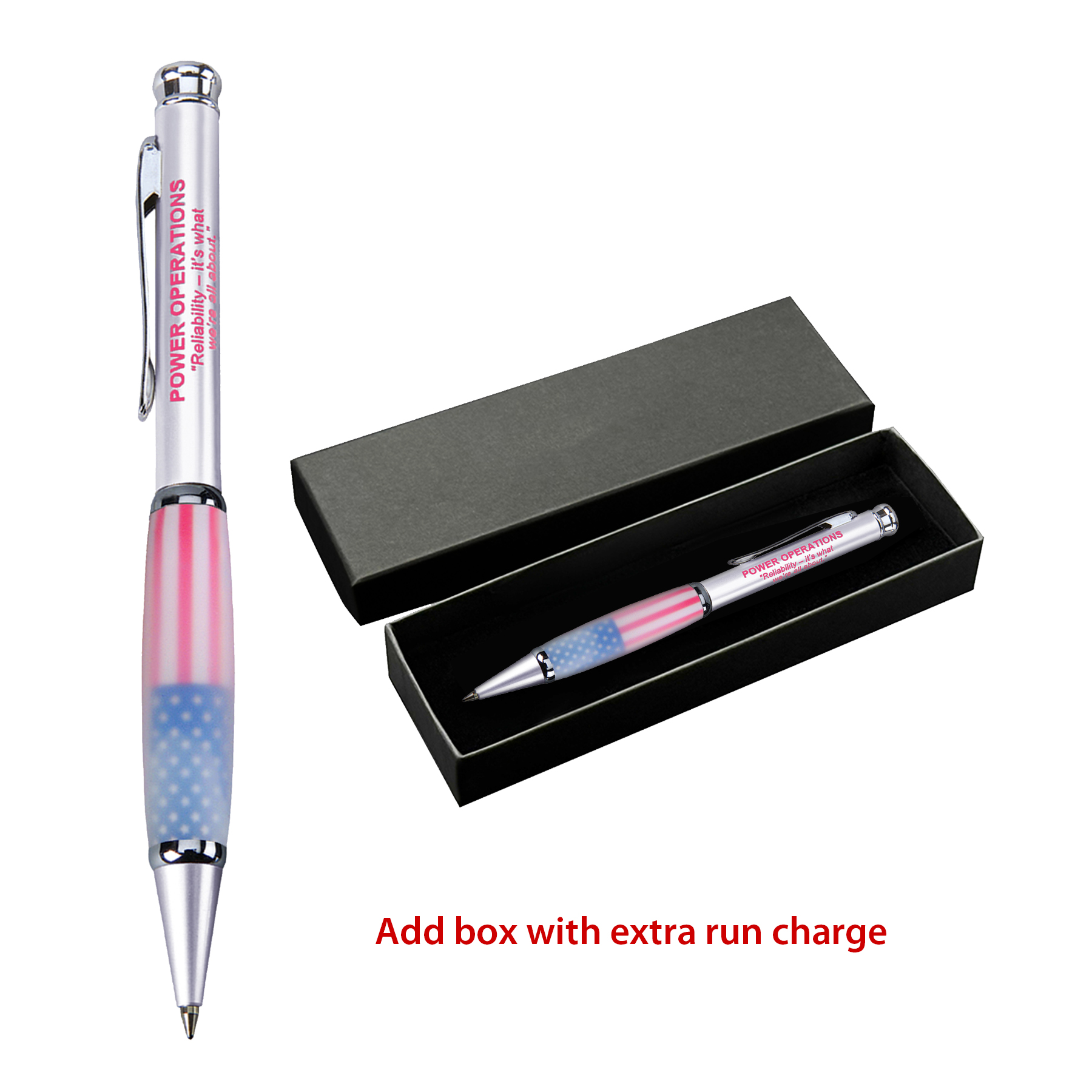 Boreas-I US Flag Frosted White Metal Pen, Ballpoint pen (Cross Style Refill) 8