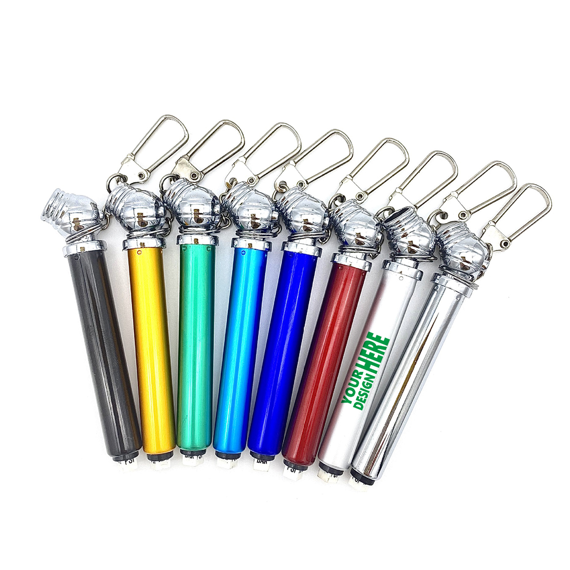 MOQ50 Portable Mini Tire Pressure Gauge Keychain 2