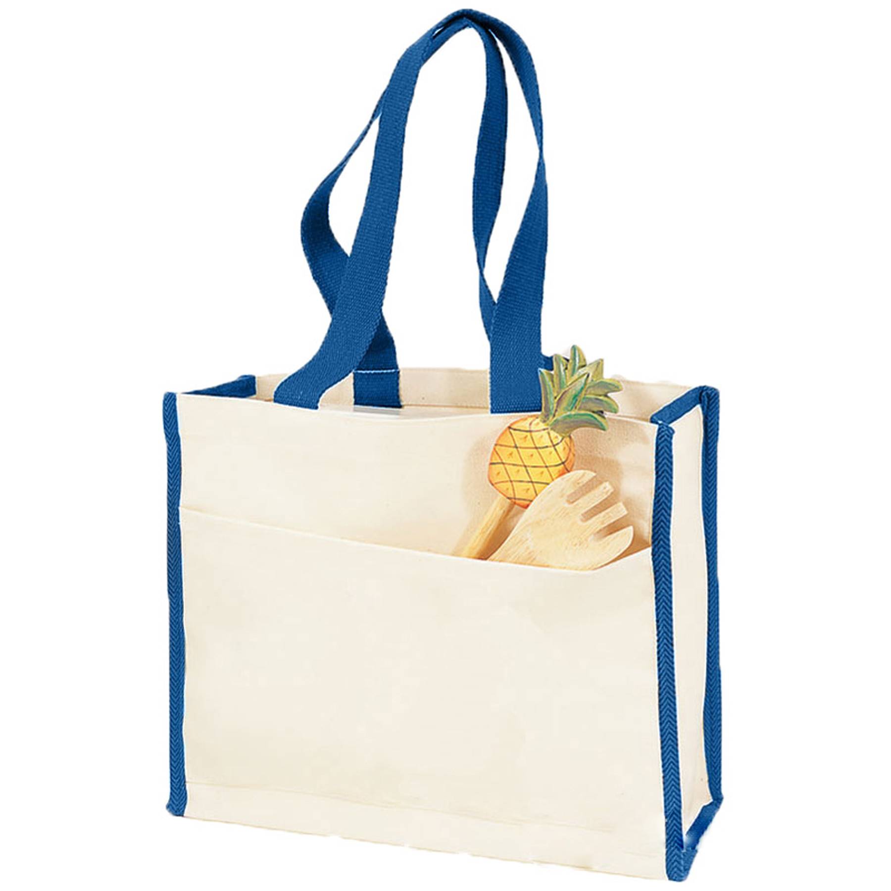 CanvasTote Bag With Color Handles, custom tote bag with logo imprint 1