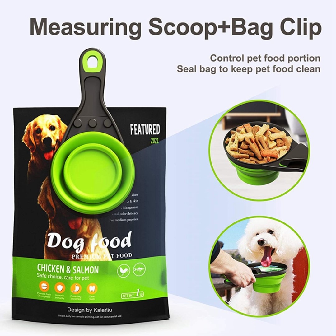 Pet Folded Scoop Dog Cat Sealing Clip Cup 5