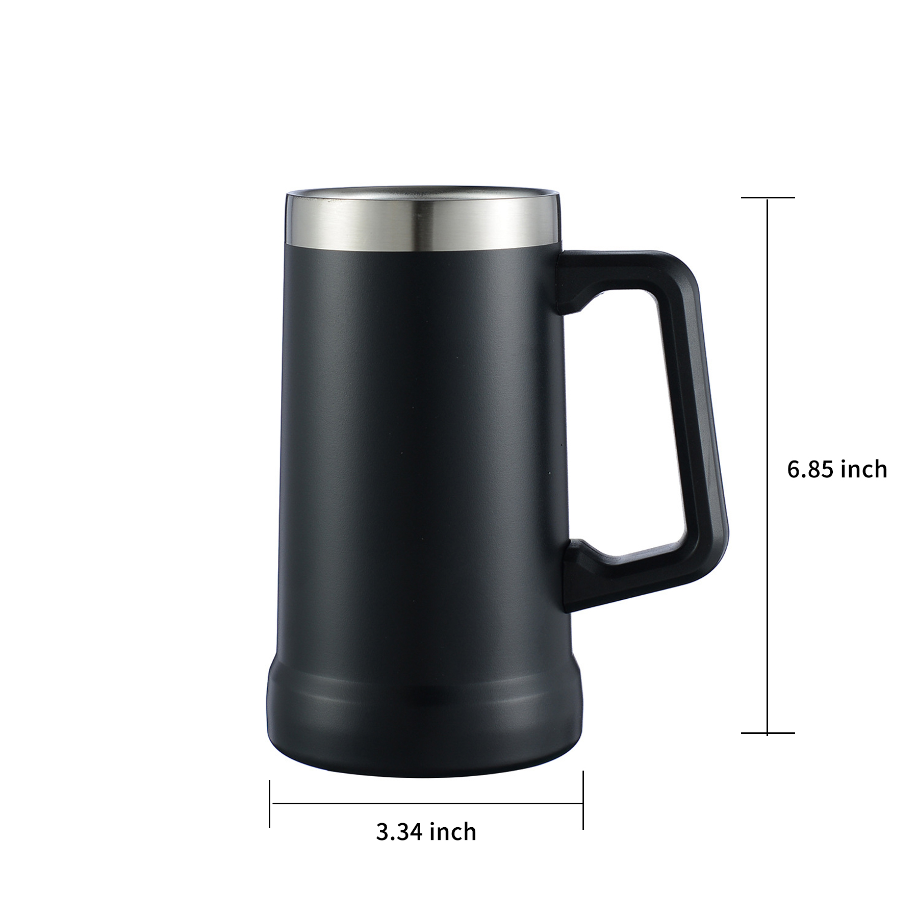 24oz Stainless Steel Big Grip Beer Mug 2