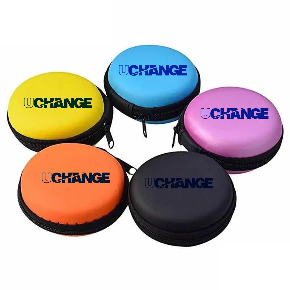 Compact Round Earbud Case With Zipper 7