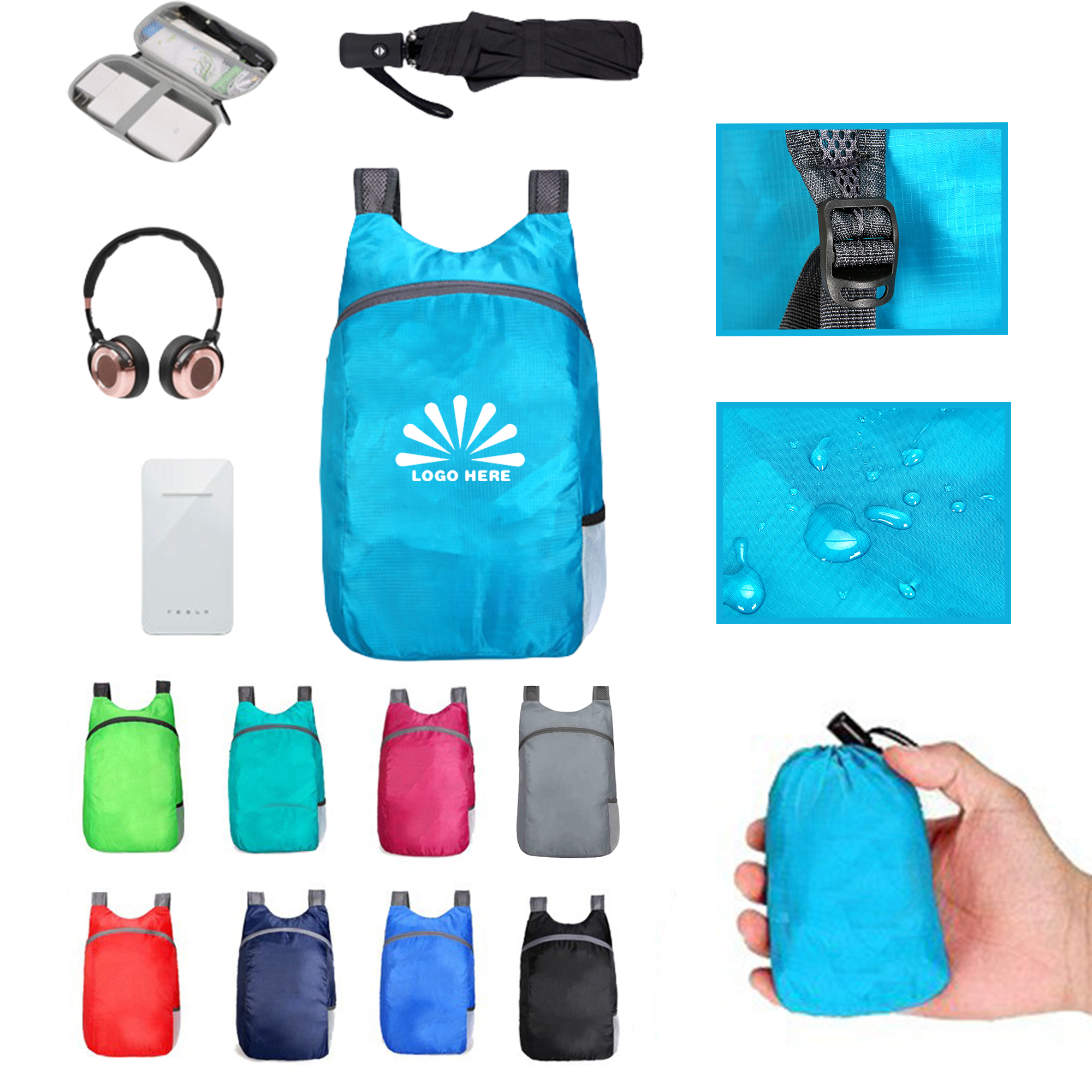 MOQ10 Foldable Hiking Travel Backpack 2
