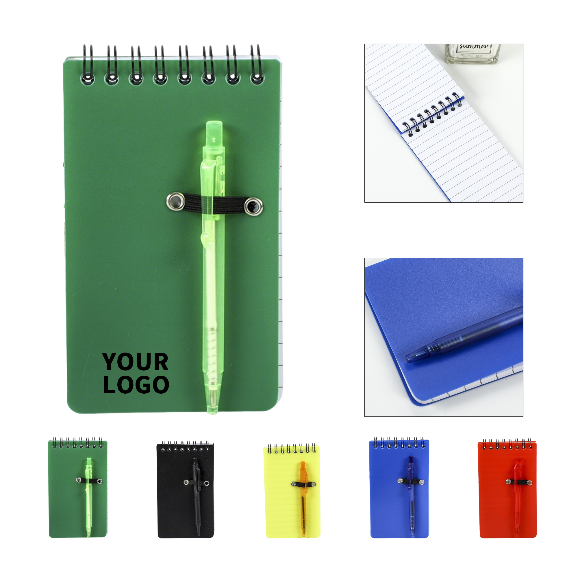 Pocket Spiral Notebook With Pen Polypropylene Cover 2