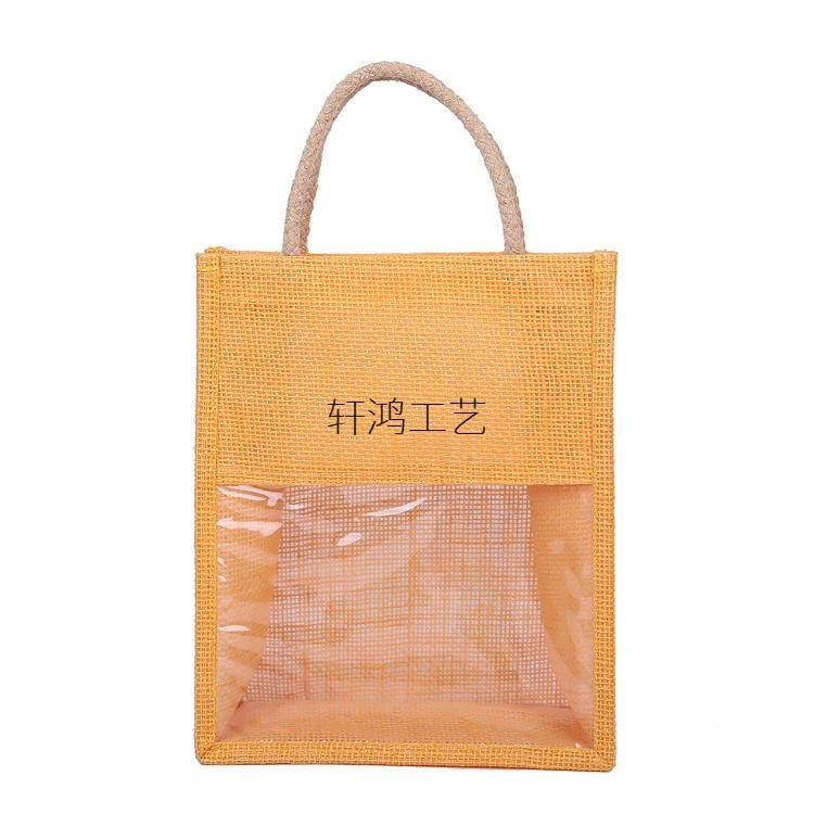 Large Capacity Jute Tote Bag, custom tote bag with logo imprint 5