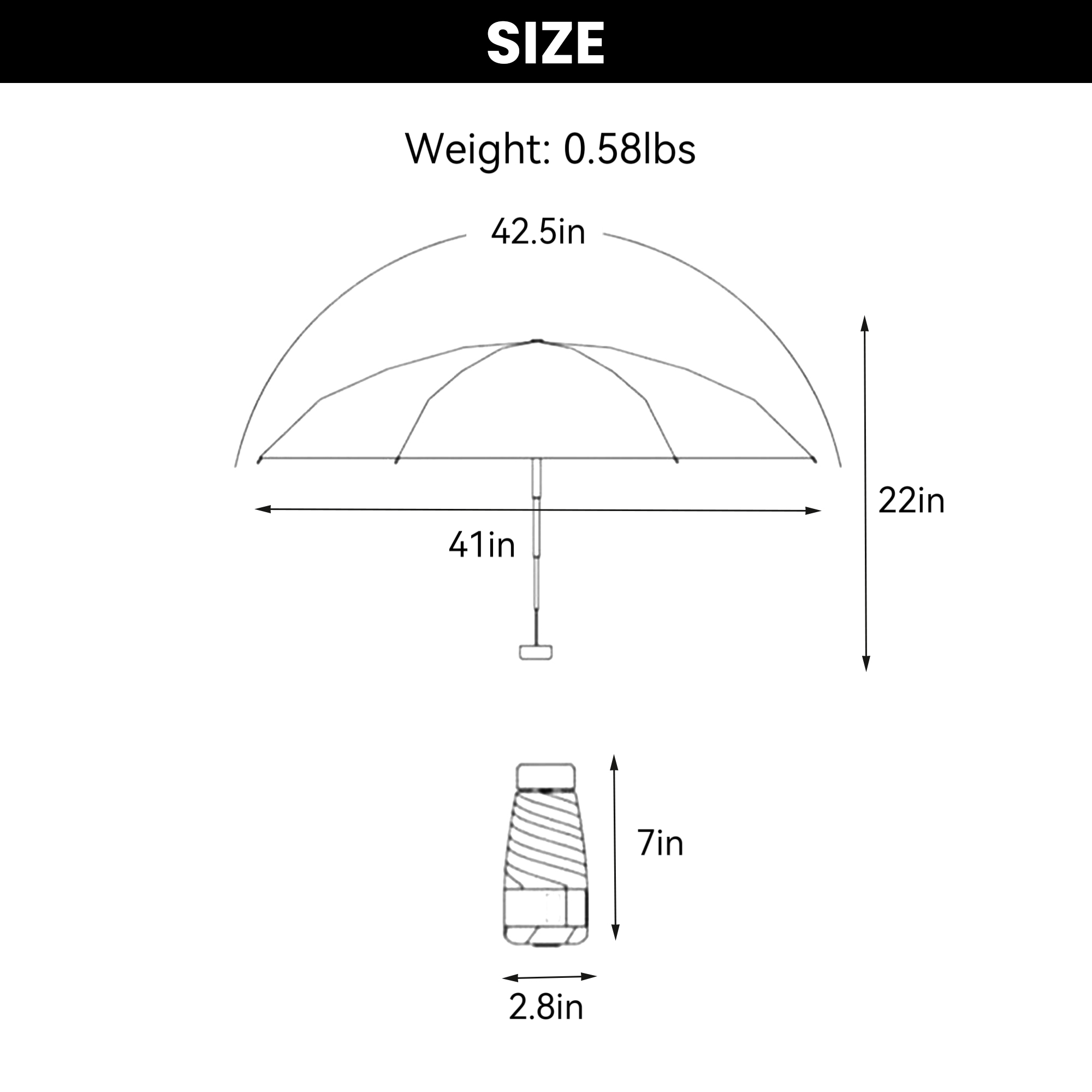 MOQ 20pcs Travel-Ready Folding Umbrella 3