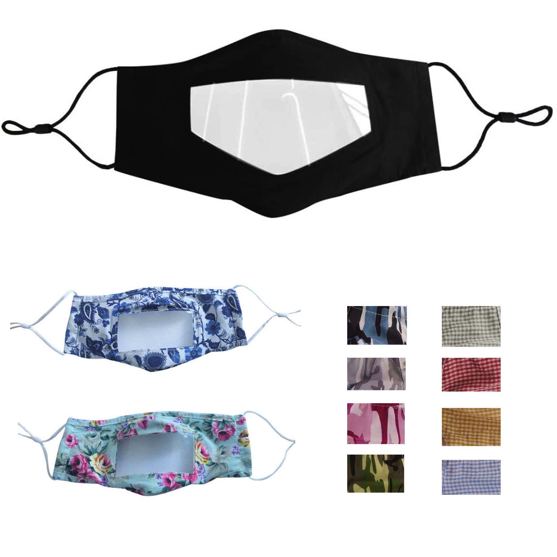 Reusable And Washable Face Covering With Clear Window 1