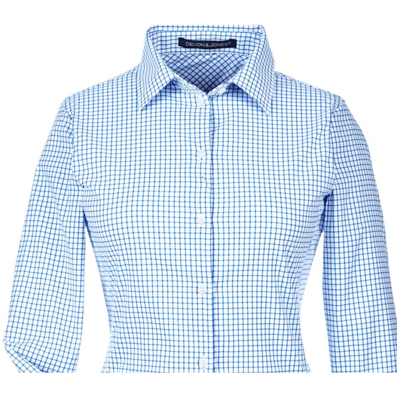 Devon & Jones CrownLux Performance™ Ladies' Micro Windowpane Shirt 10