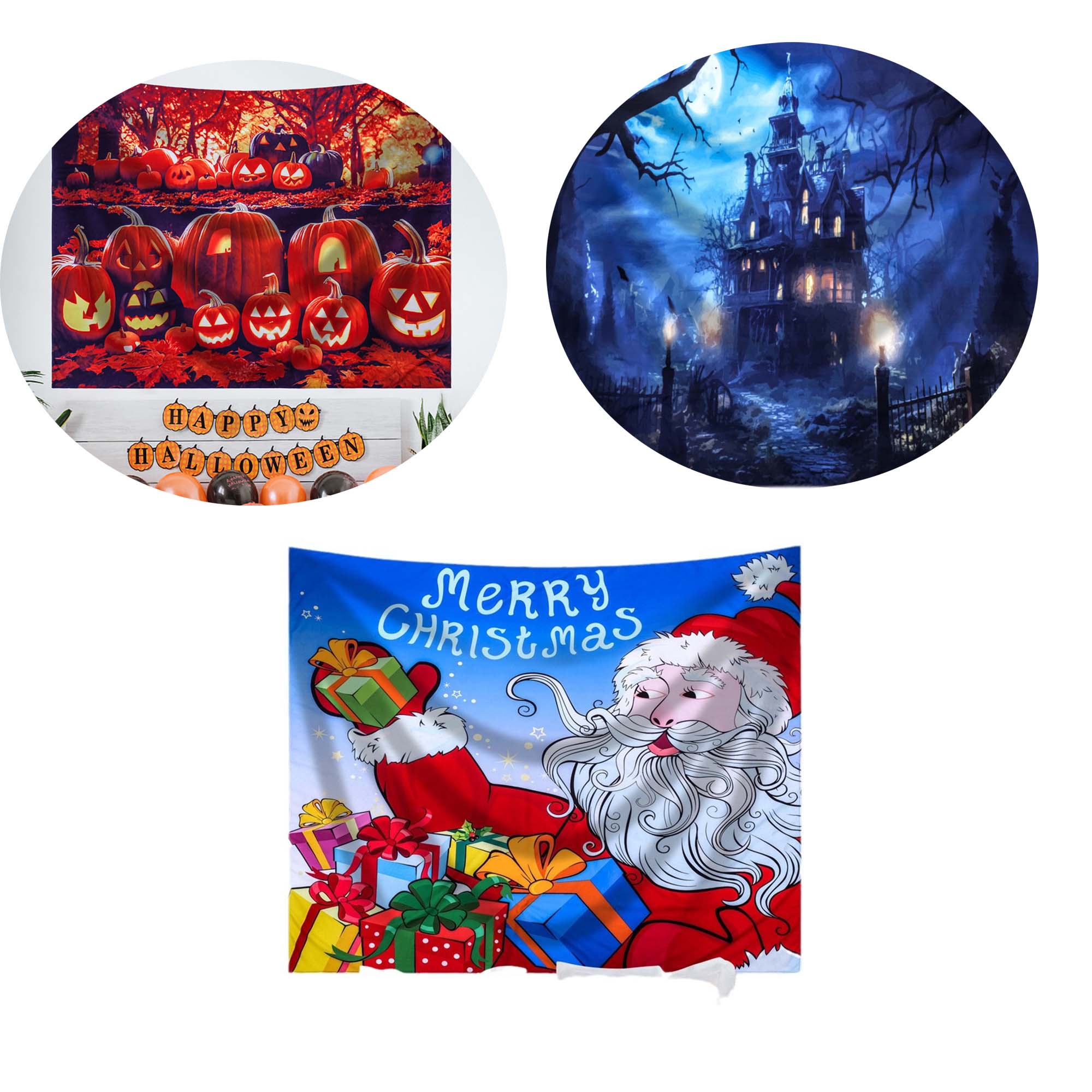 Christmas Halloween Hanging Cloth Background Cloth 2