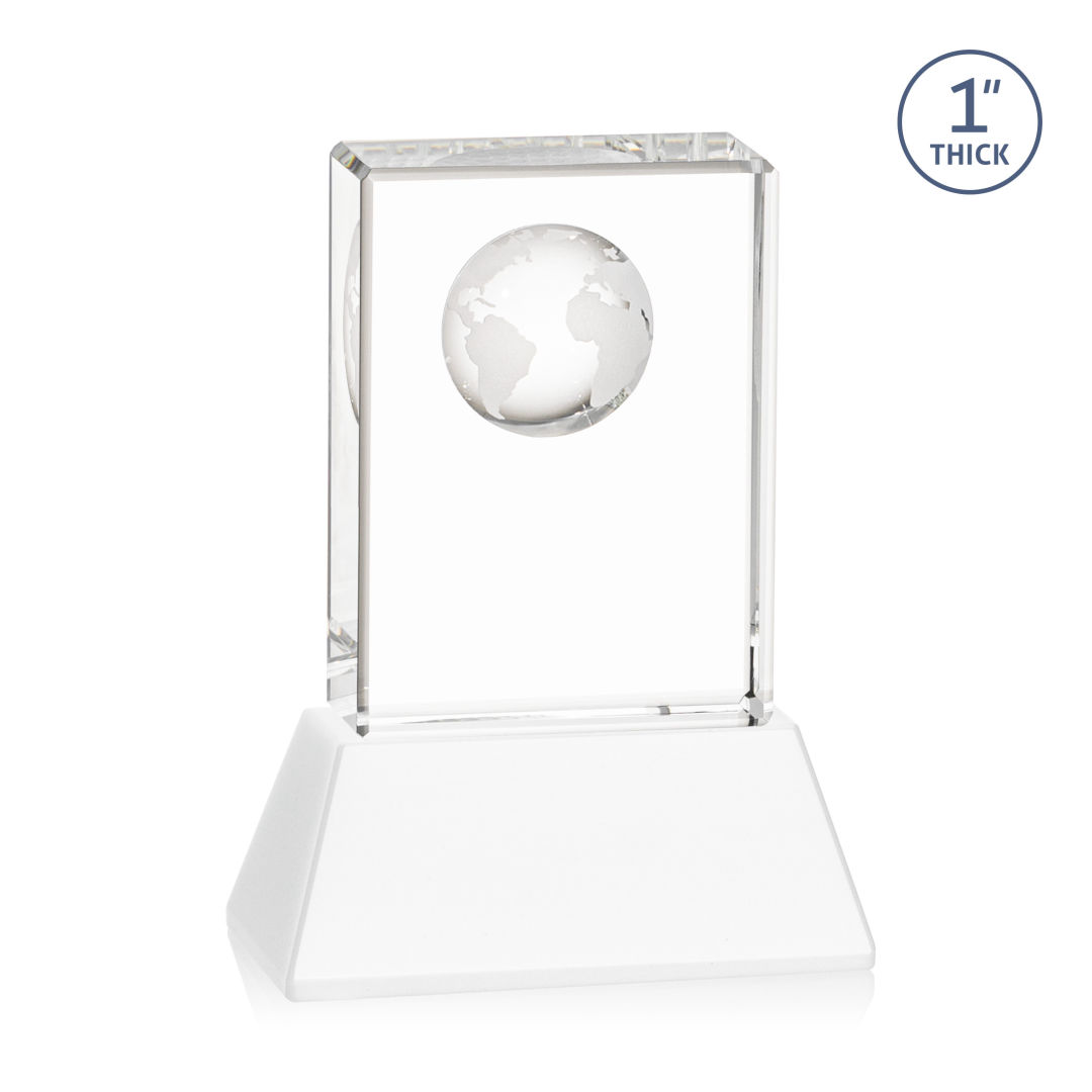 Ambassador Globe Award on Base - White 4
