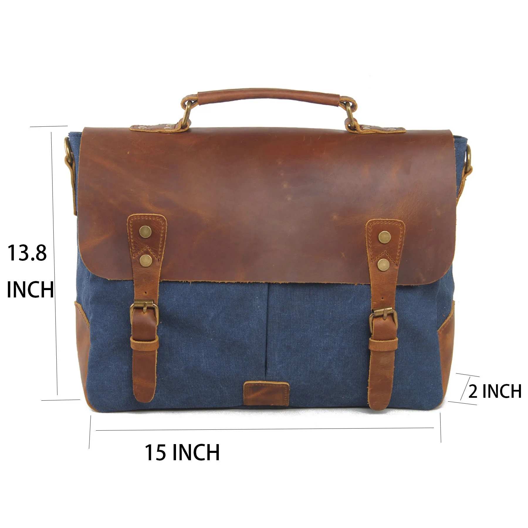 Canvas with leather Messenger bag 2