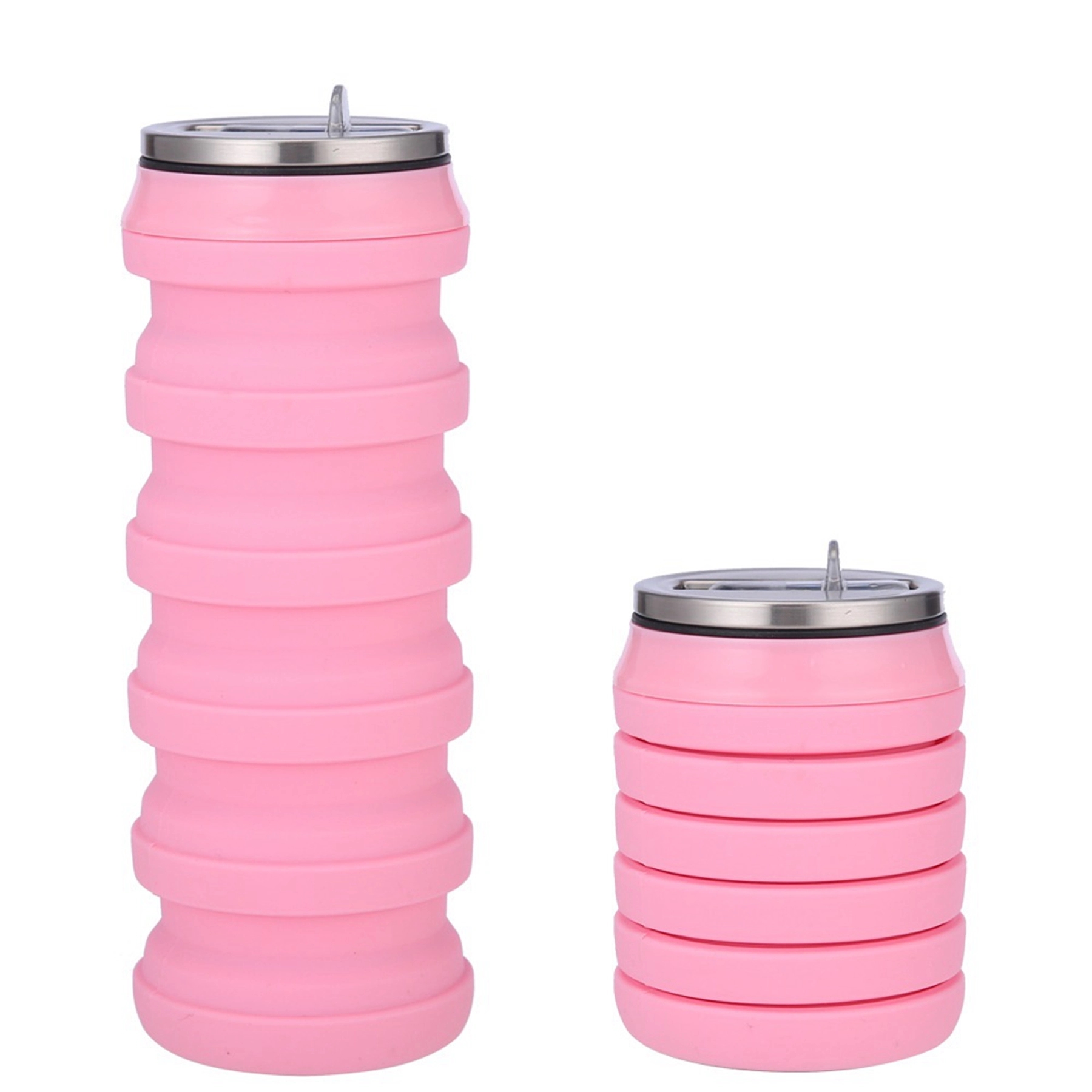 16 Oz. Silicone Collapsible Bottle with Drinking Lid 2