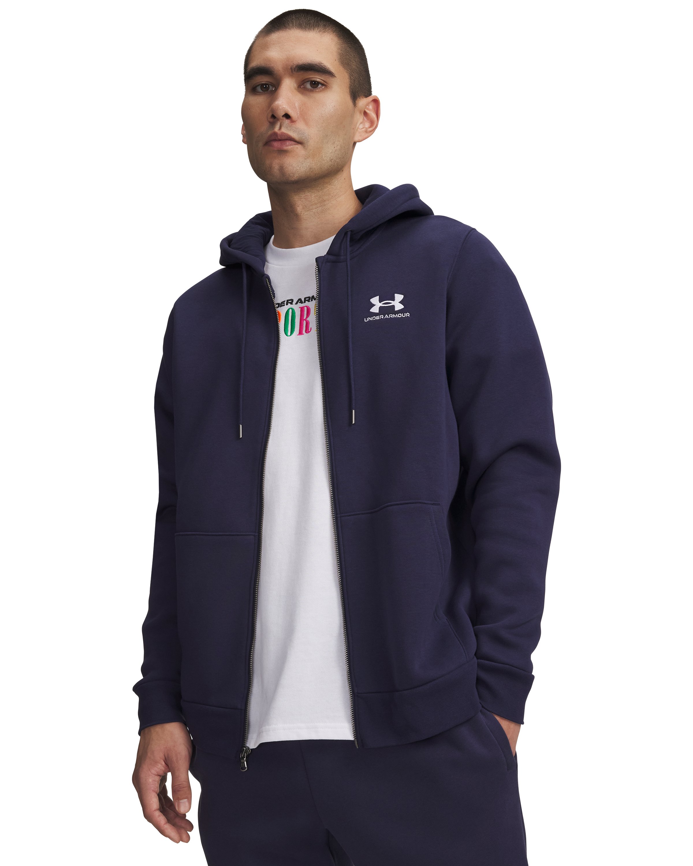 UA Icon Fleece Men's Full-Zip Hoodie, custom hoodie or sweatshirt with logo imprint 2