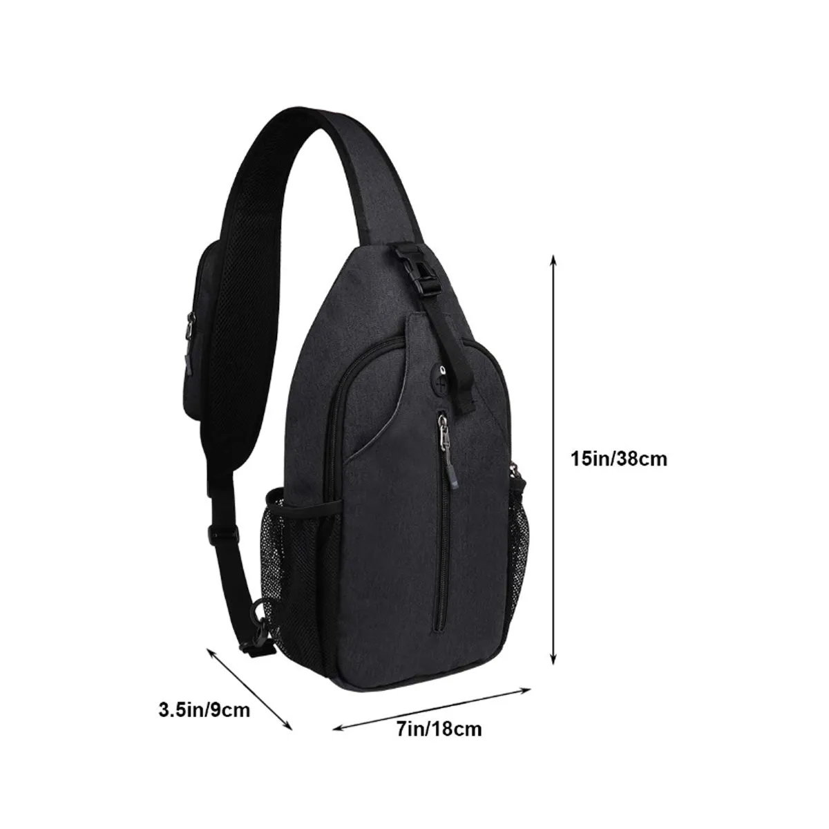 Anti-Theft Crossbody Sling Bag w/ Earphone Port Mash Pockets 1