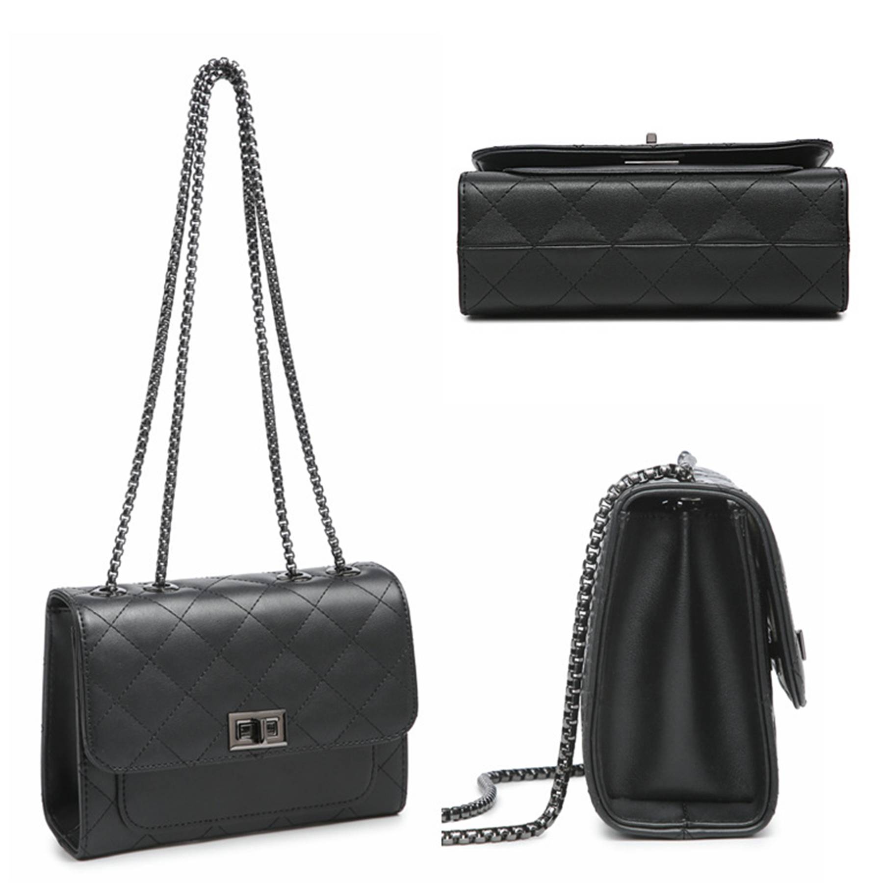 Genuine Leather Quilted Shoulder Crossbody Bags for Women 4
