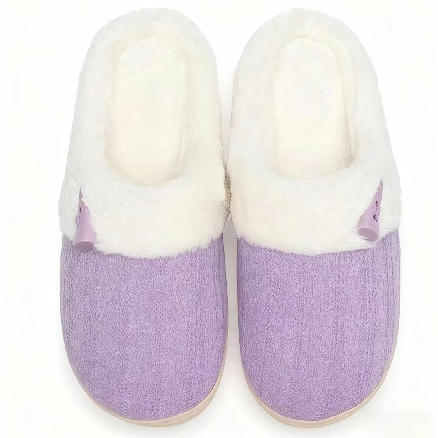 Winter Horn Buckle Knitted Plush Slippers 2
