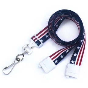 5/8" Stars and Stripe Flat Breakaway Lanyard 1