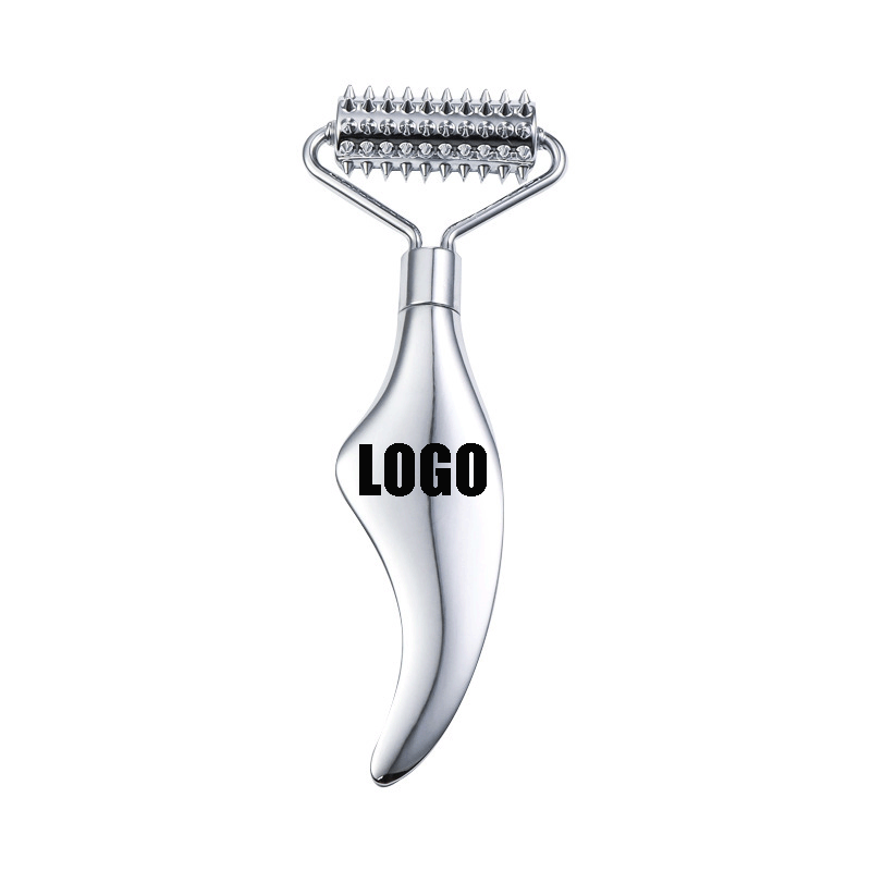 Metal Gua Sha Facial Tools Ridged Roller/Gua Sha Facial Tool 2-in-1 Skin Care Stick 2