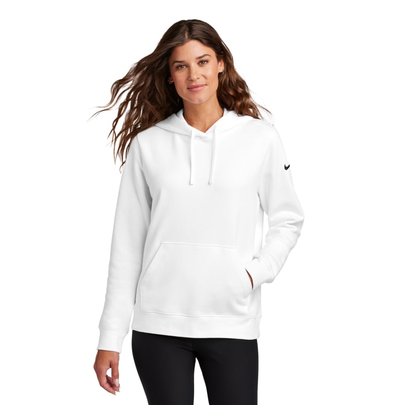 Nike Ladies Club Fleece Sleeve Swoosh Pullover Hoodie 14