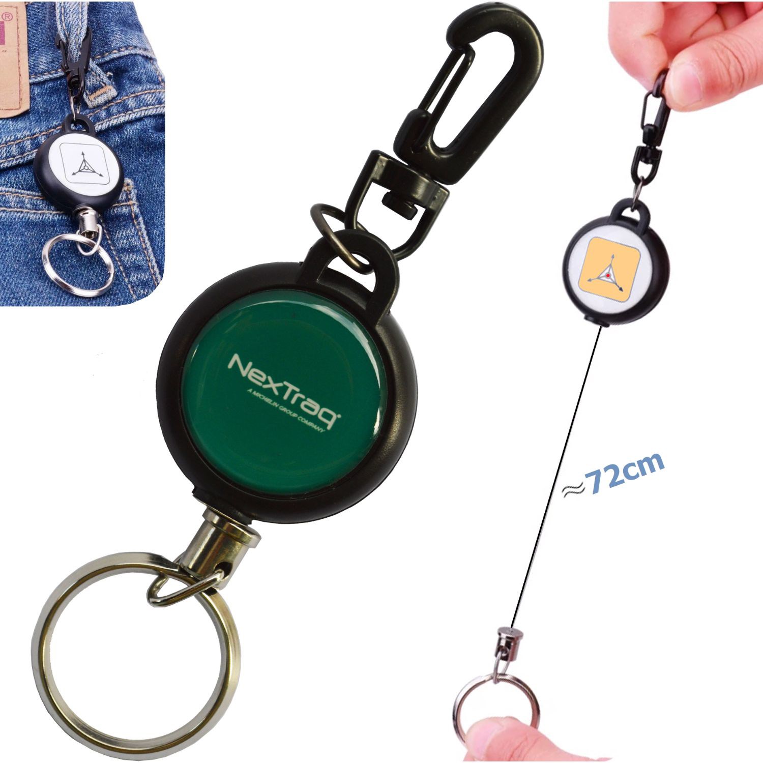 Swivel Carabiner Badge Reel w/ Keyring attachment 4