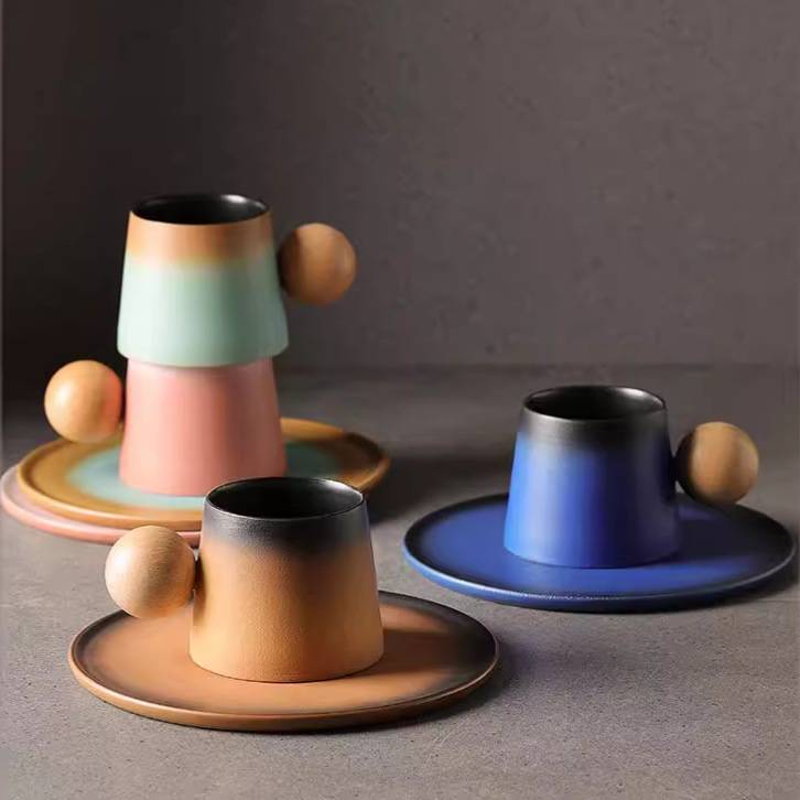 French gradient Style Porcelain Teacup Set in Gift Box 3