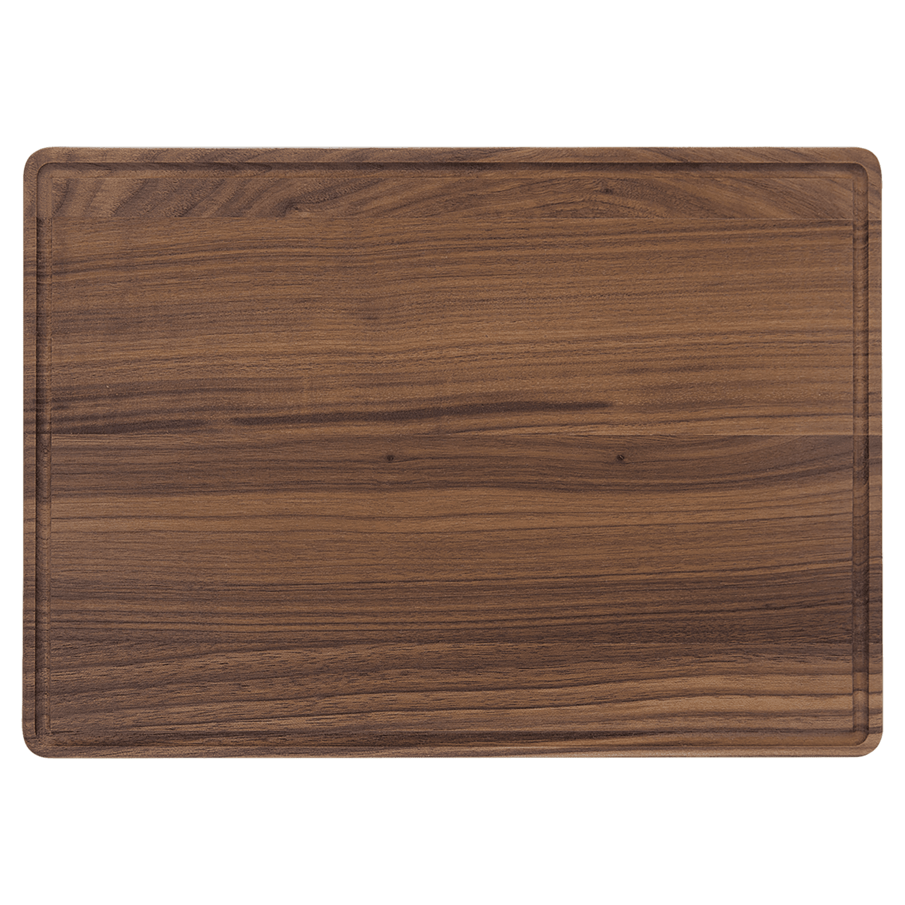 13 3/4" x 9 3/4" Walnut Cutting Board with Drip Ring 2