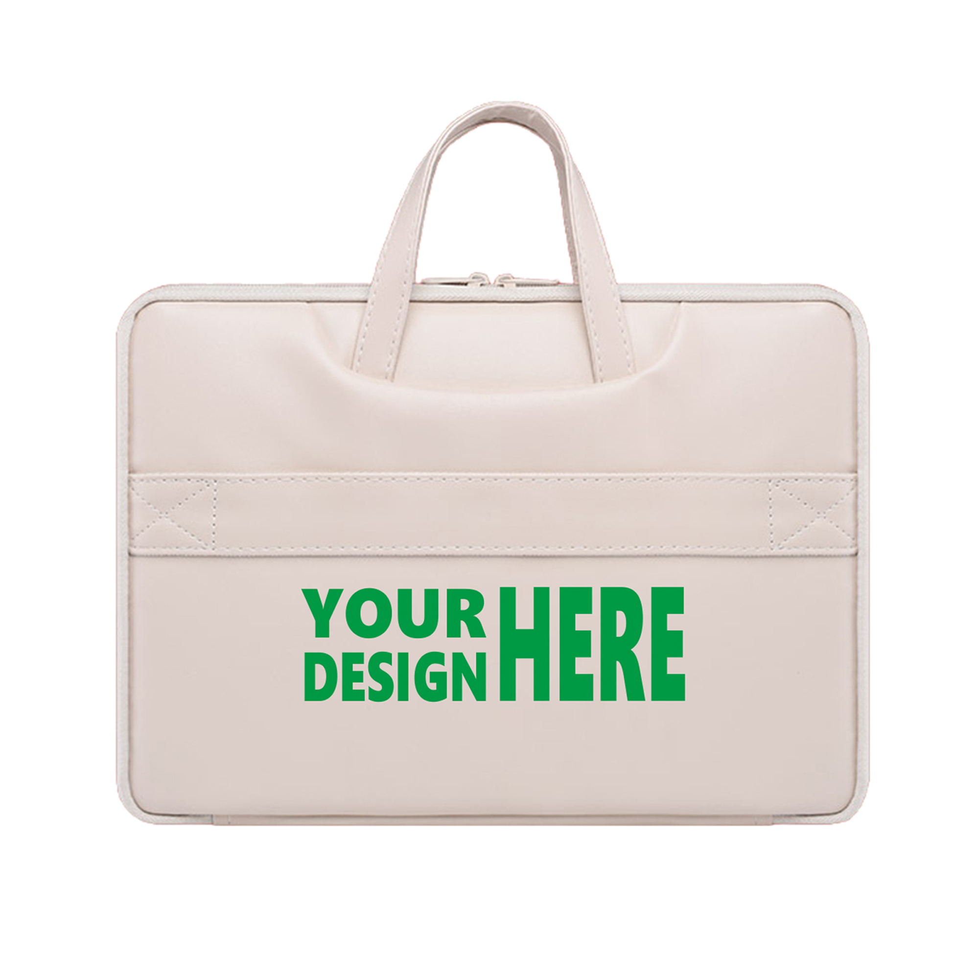 MOQ50 Premium PU Leather Laptop Carrying Bag with Handle 2