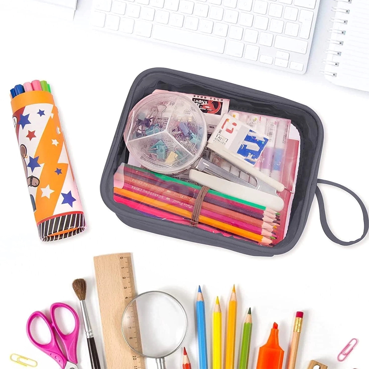 Pvc Zipper Pencil Pouch Transparent Travel Toiletry Bag 4