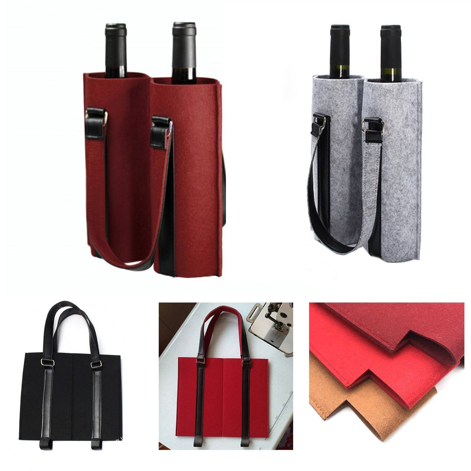 Wine Bag Bottle Felt Cloth Tote 3
