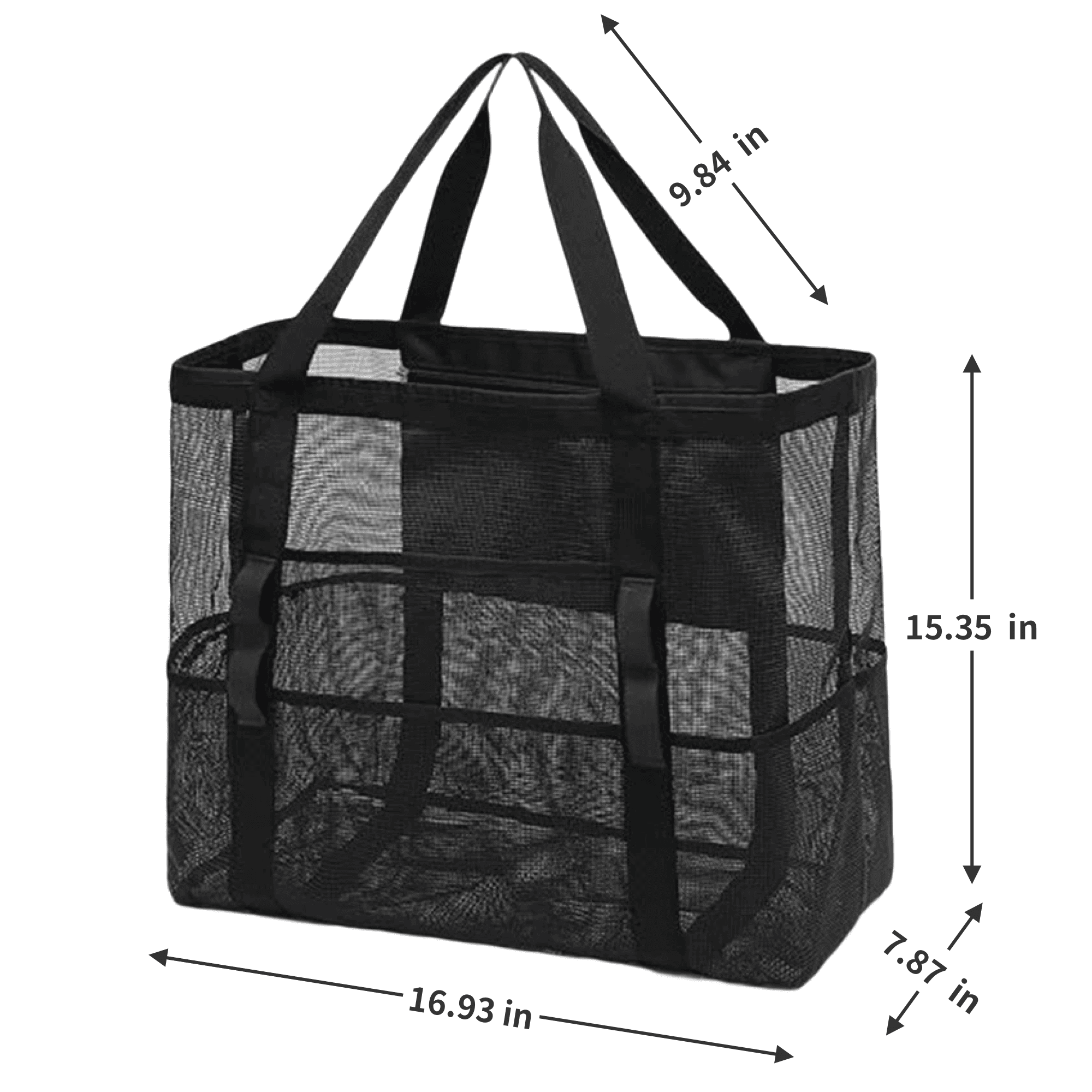 Multi-Pockets Large Mesh Beach Tote Bag 5