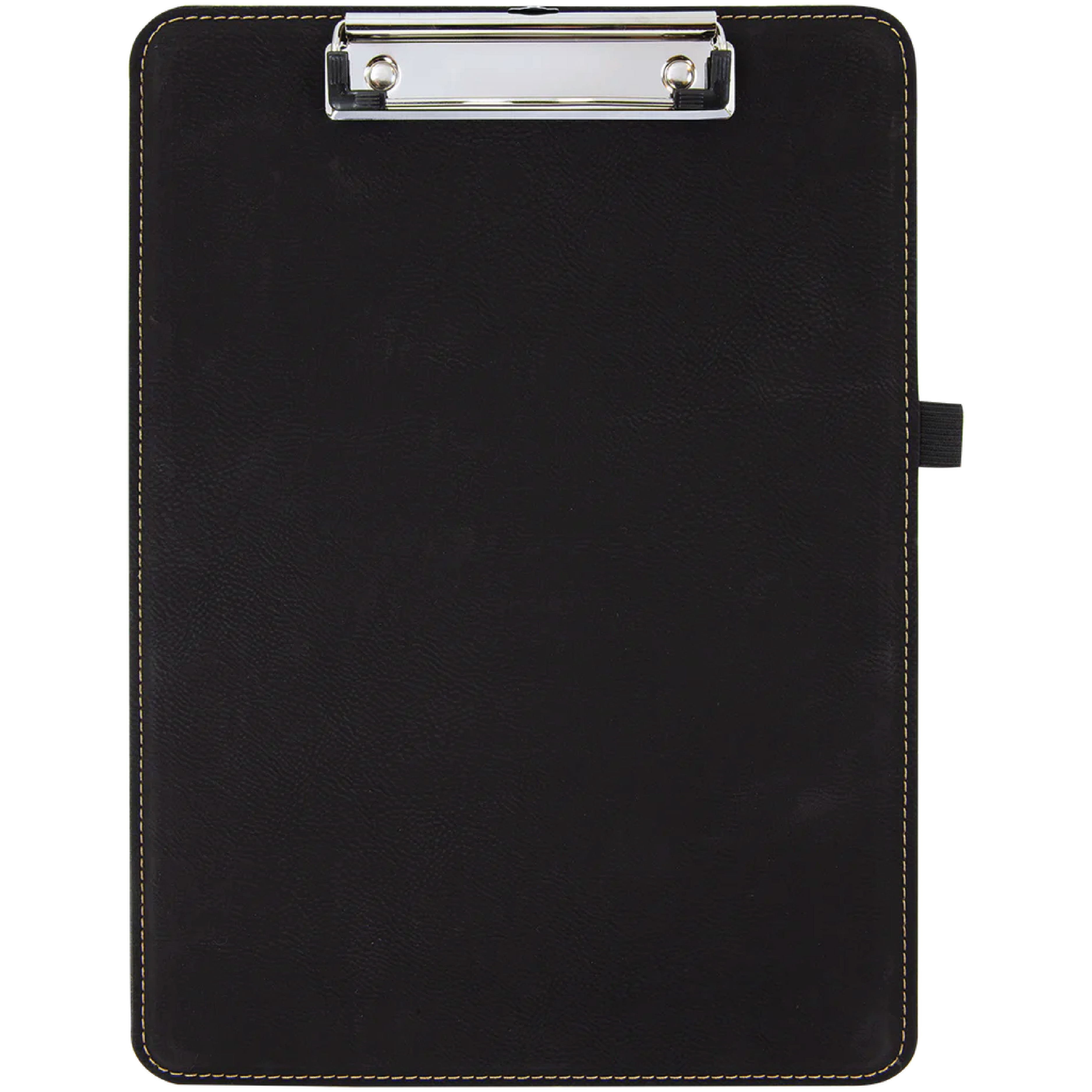 9" x 12 1/2" Black/Gold Leatherette Clipboard 8