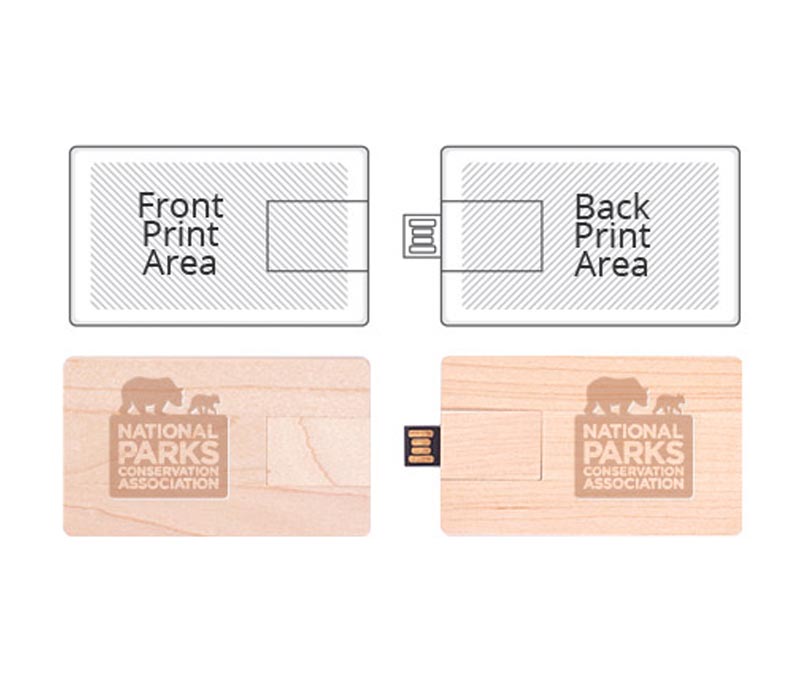 Wooden Credit Card USB Flash Drive 1
