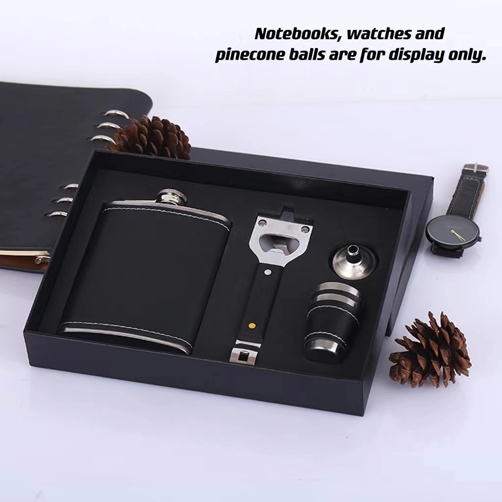 Custom 8 oz Hip Flask Gift Set 9