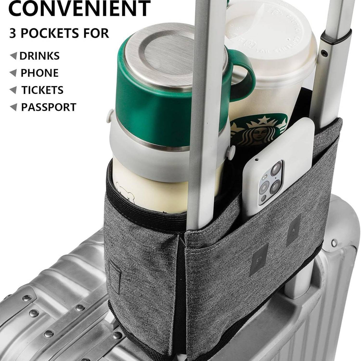 Portable Dual Drink Slots Luggage Travel Cup Holder 5