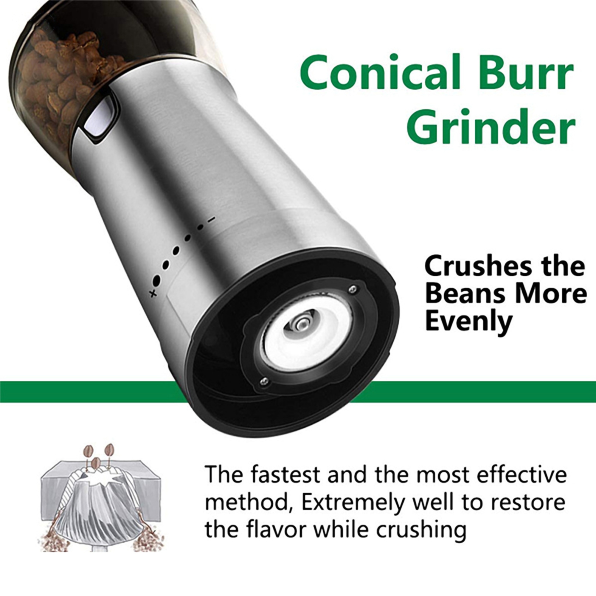 Electric Coffee Grinder, custom kitchen gadget with logo imprint 5