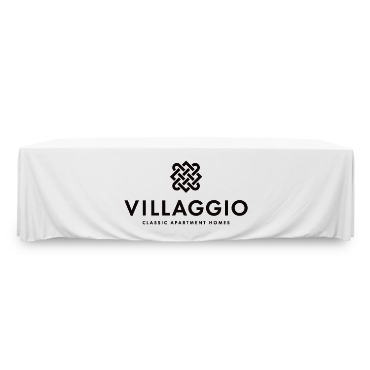8 ft. Throw PolyPoplin Table Cover (One Color Logo) 3