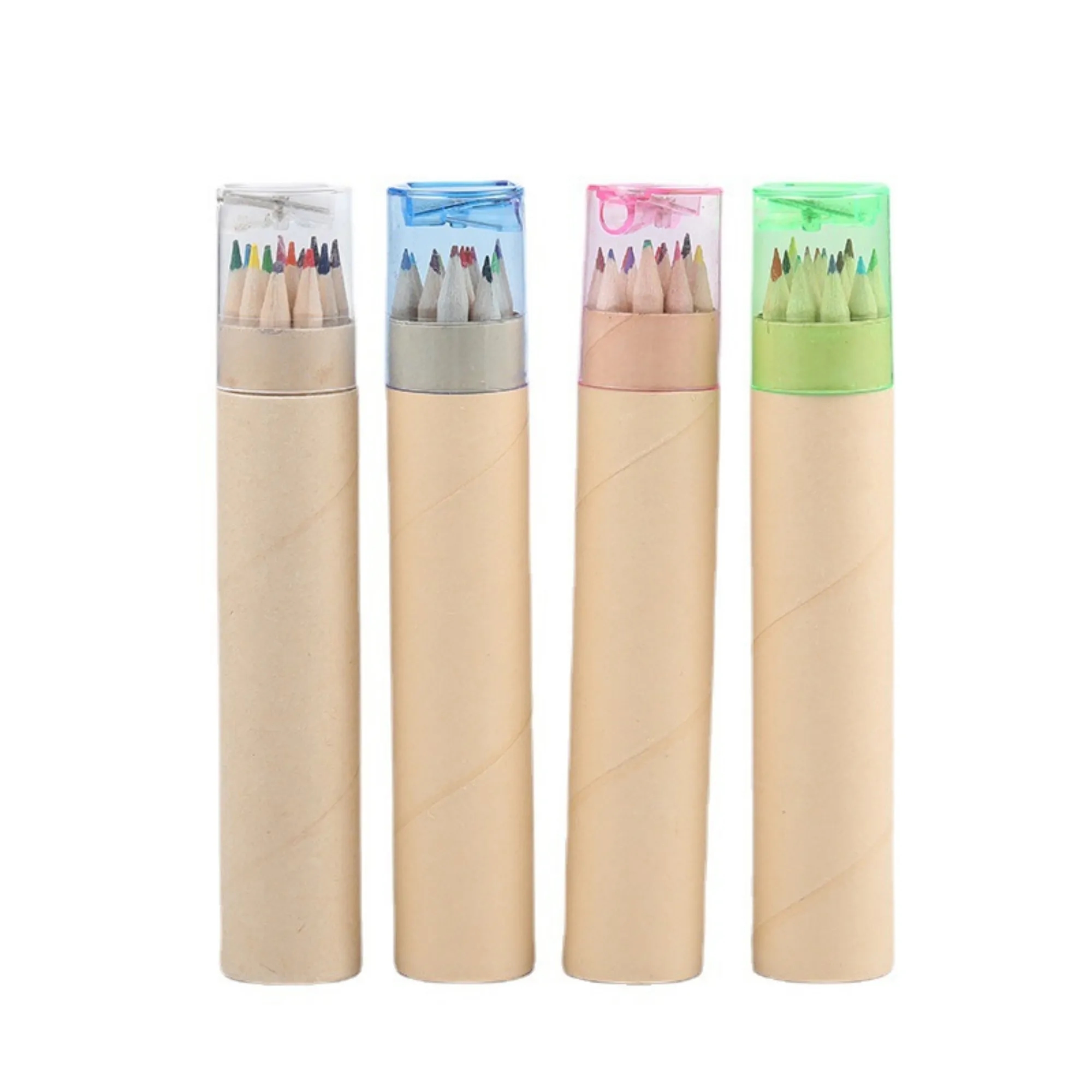 12 Color Colored Pencil Set With Sharpener Caps 2