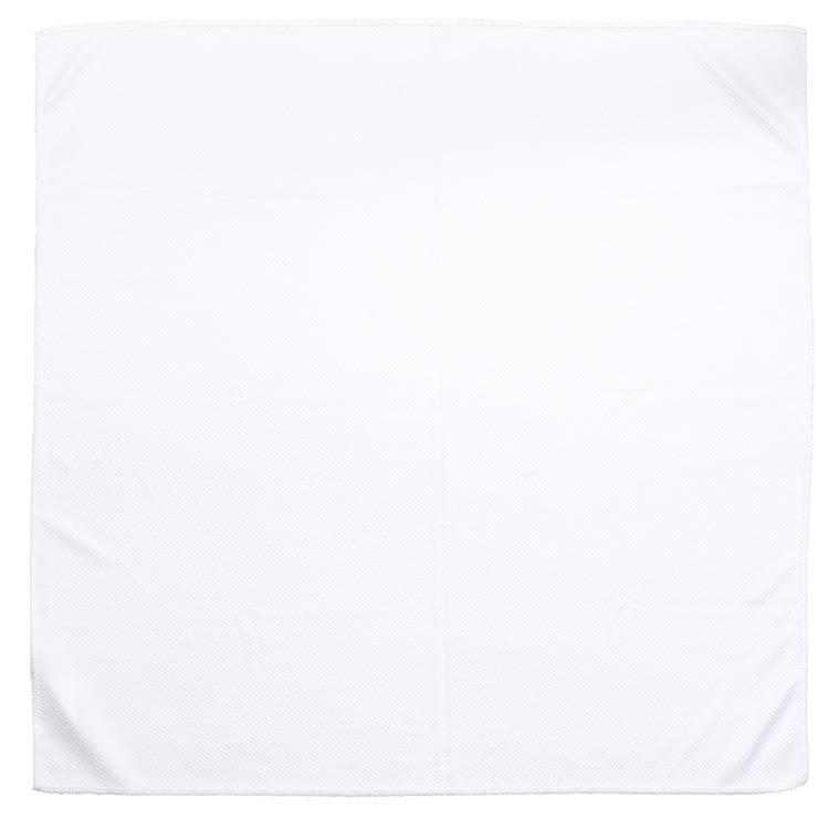 "THE COOLING BANDANA" Recylced RPET 155 GSM Full Color Sublimation – 22" H x 22" W 2