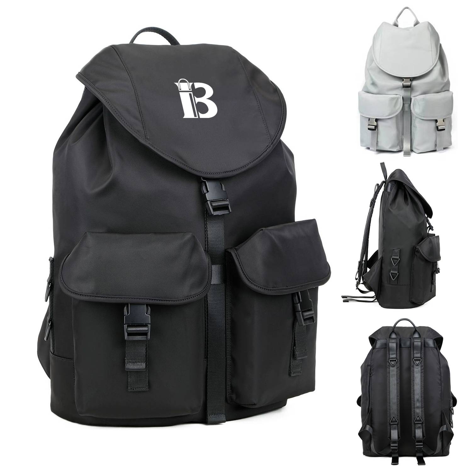 Diagonal Nylon Wterproof Shoulder Backpack 1