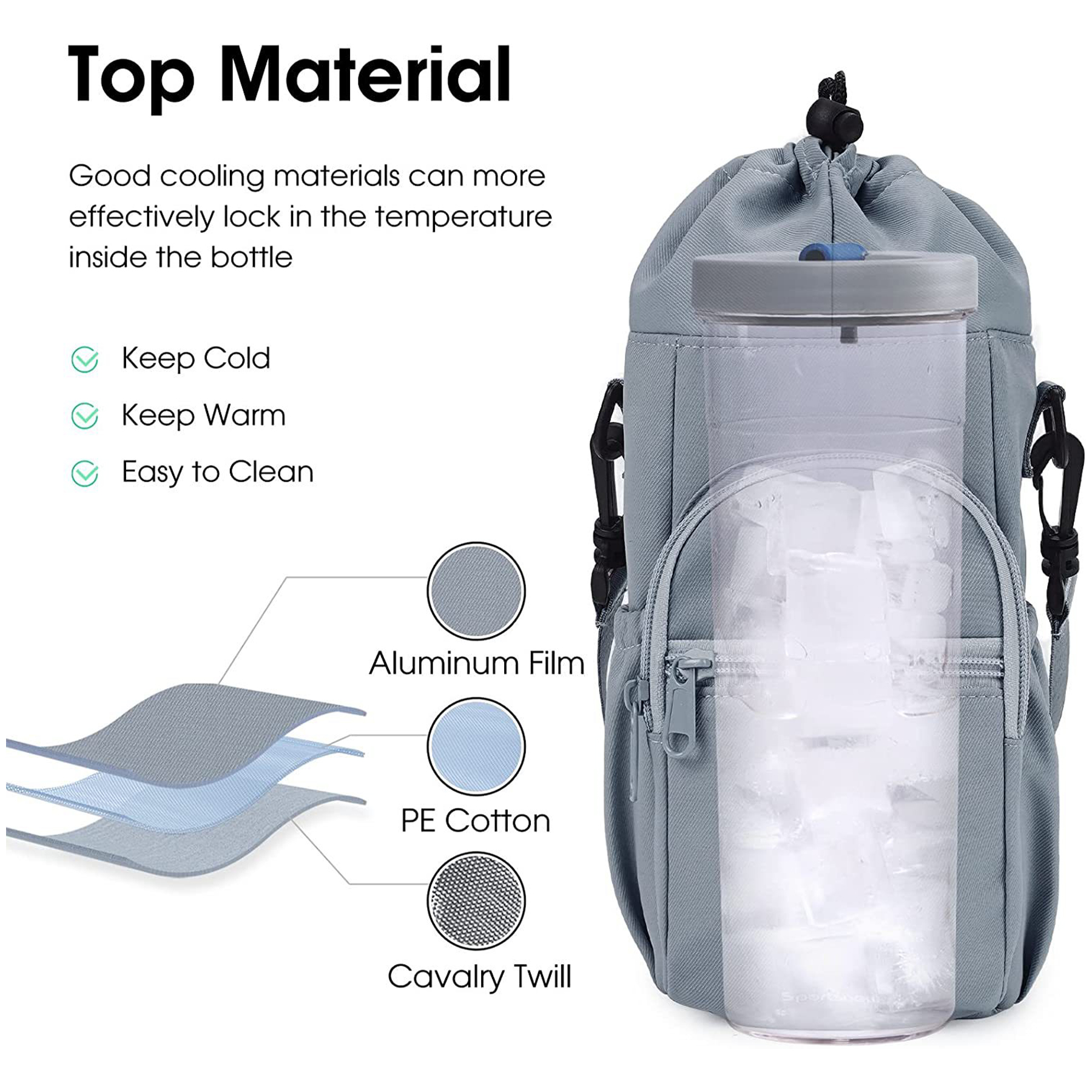 Canvas Portable water bottle insulation bag 4