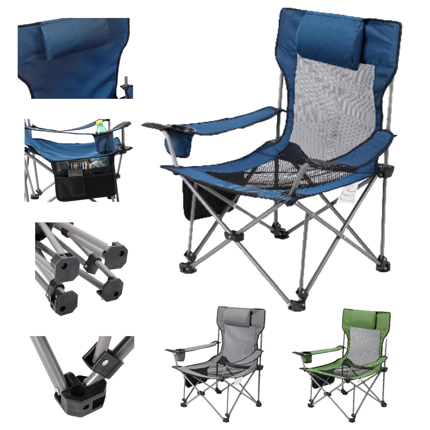 Outdoor Sitting And Lying Dual-purpose Folding Chair With Carry Bag 1