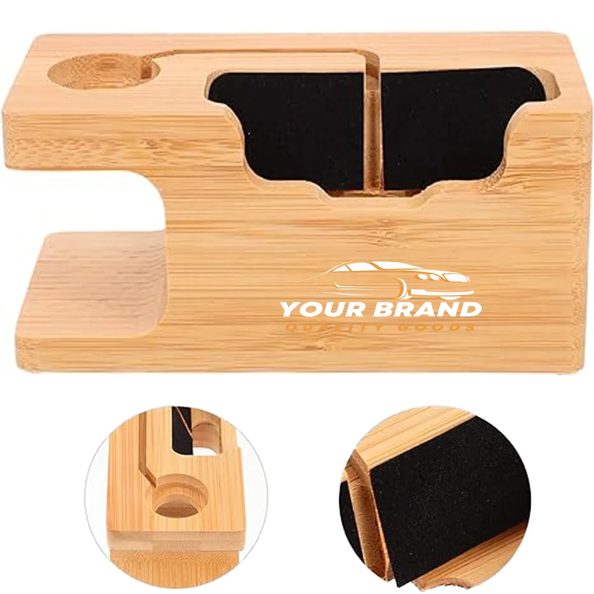 Wooden Phone & Watch Stand Holder Charging Station Dock 5