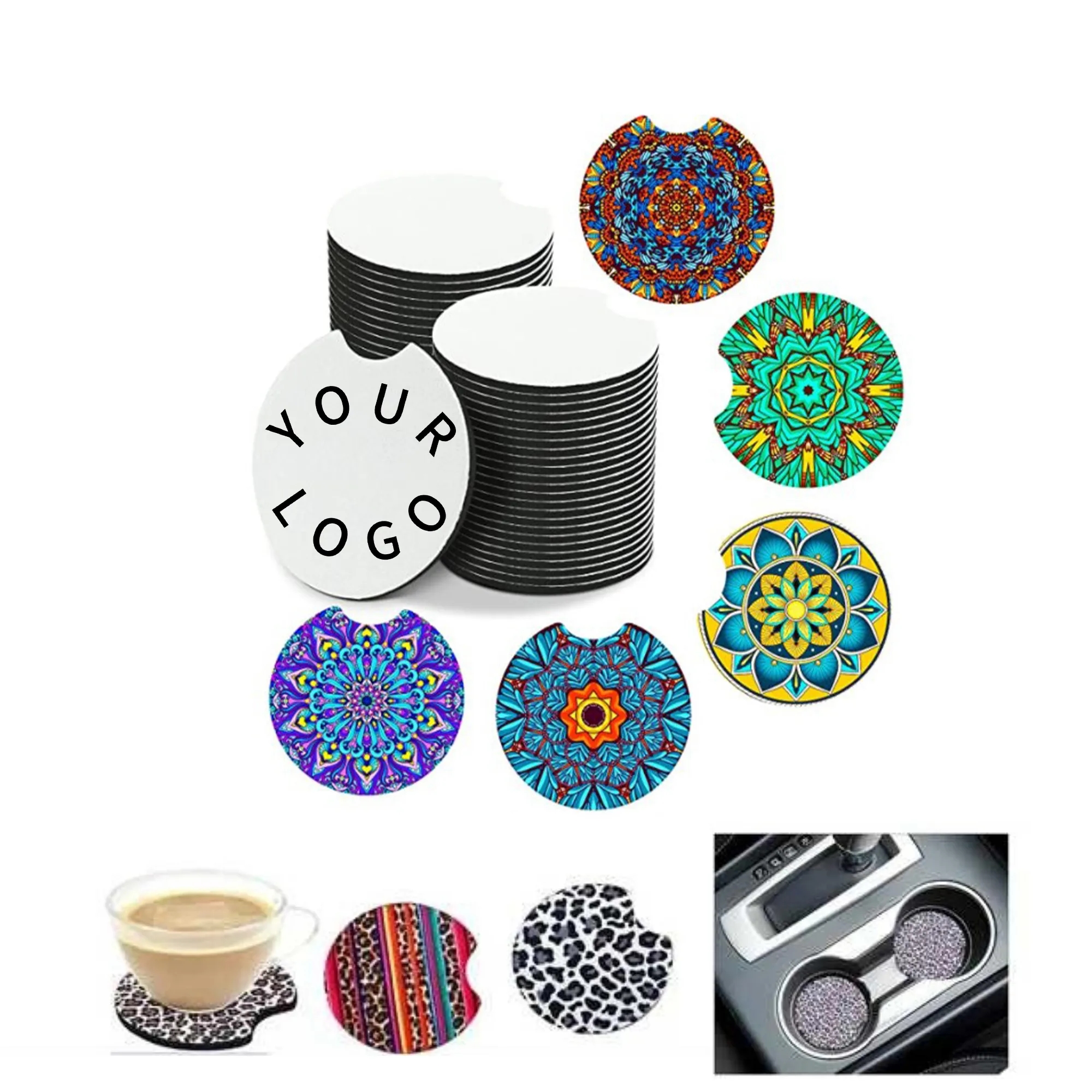 Customizable Chloroprene Rubber Coasters for Sublimation 2