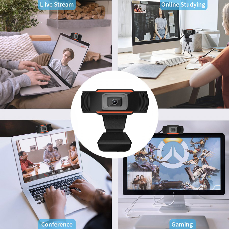 1080P USB Webcam with Microphone & Auto Light Correction 12