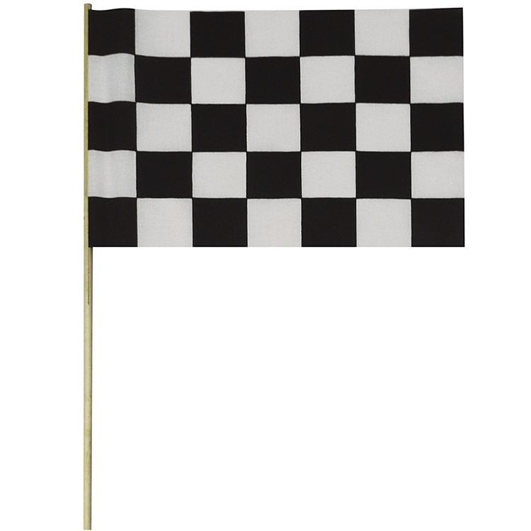 Checkered 12" x 18" Staff Mounted Muslin Flag 2