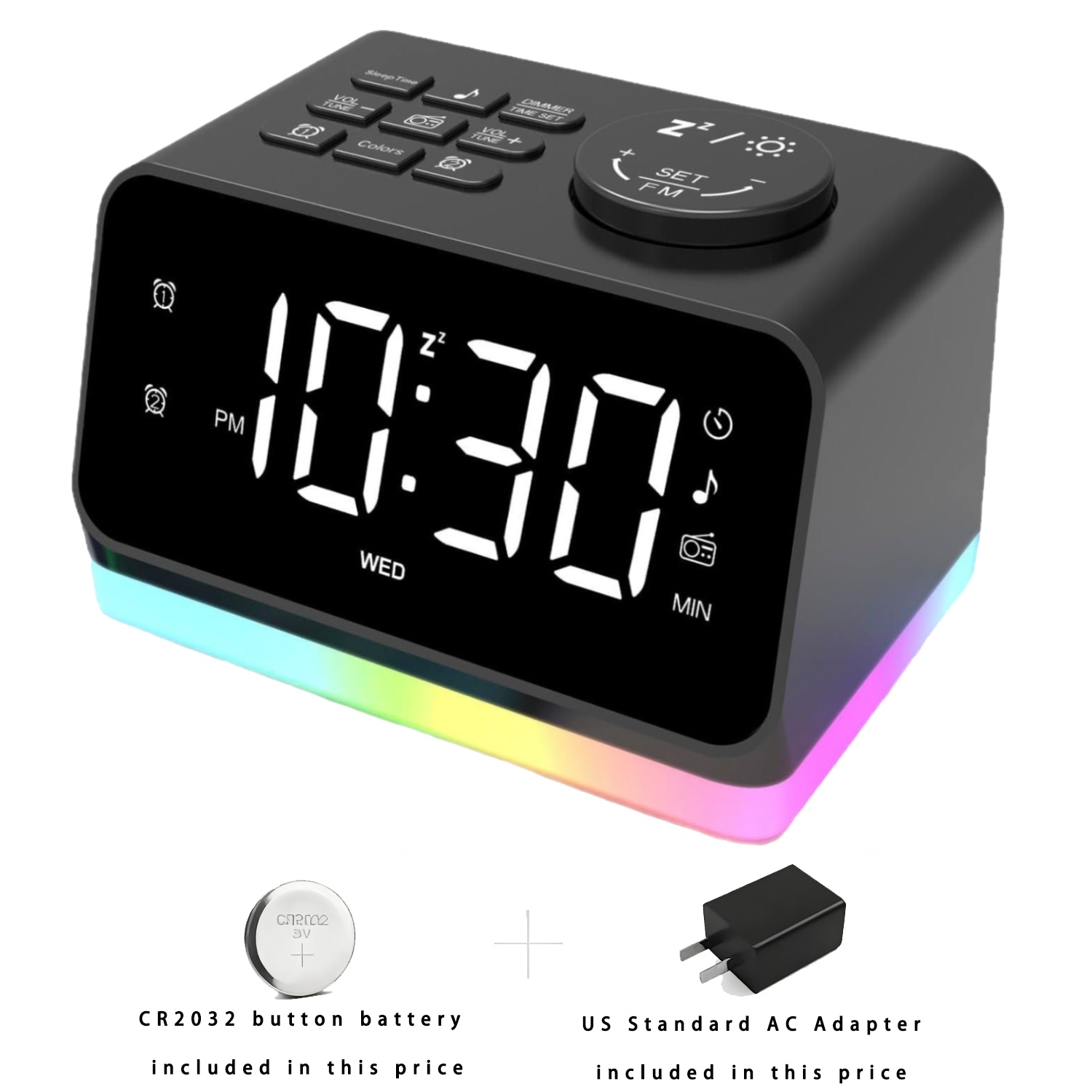 Plastic Radio Night Light Alarm Clock 9