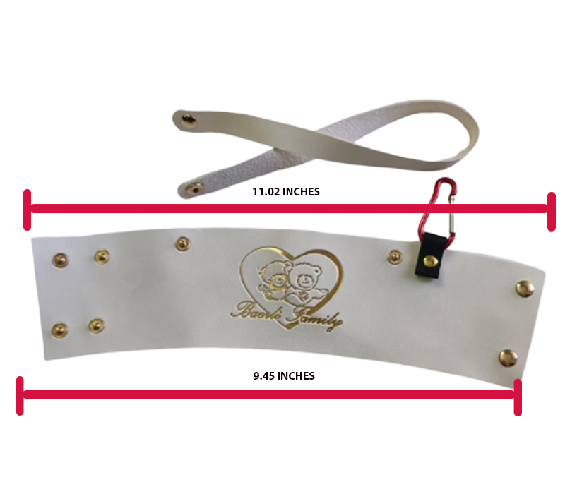 PU Leather Beverage Holder with Carabiner and Button 4
