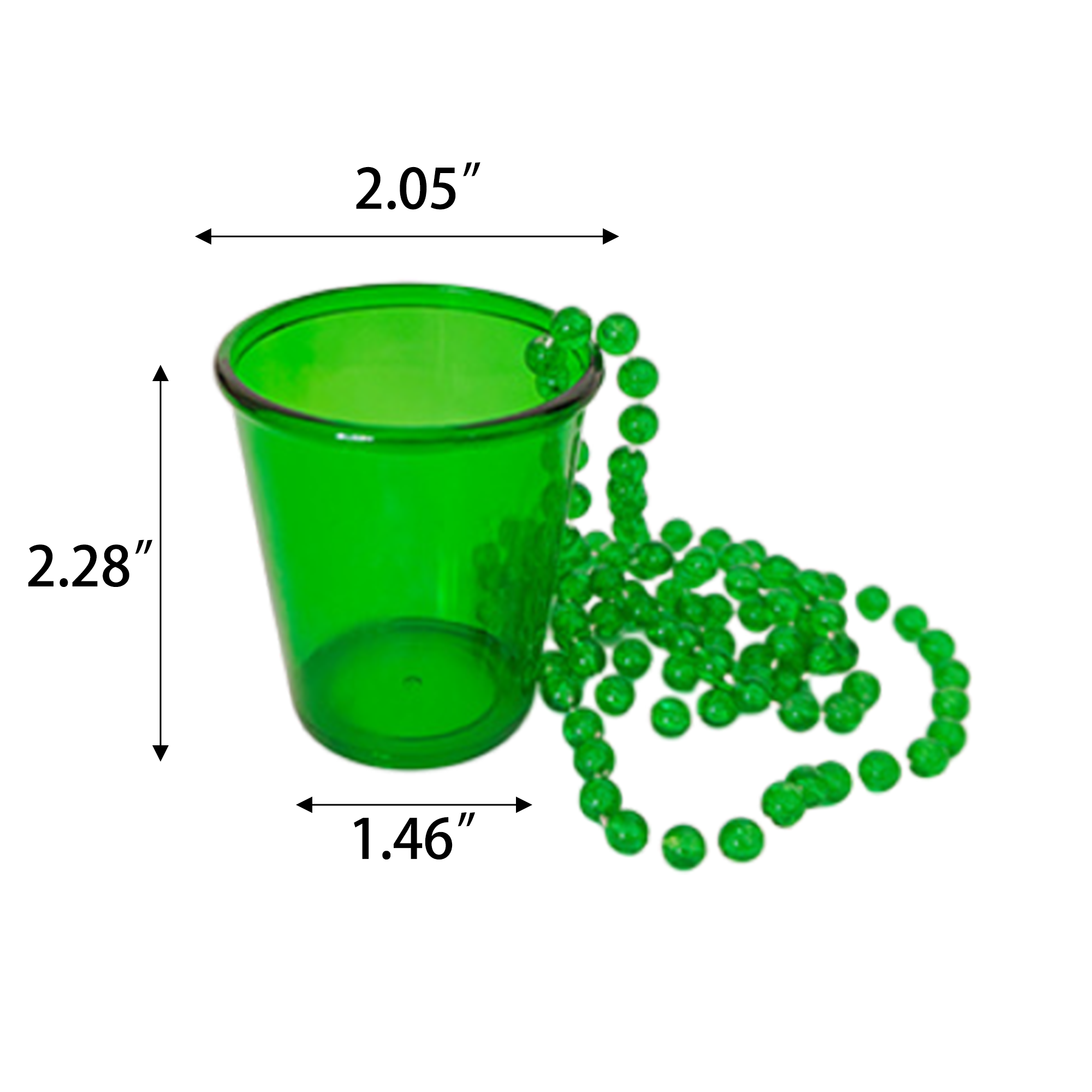 2oz Plastic Beaded Chain Cup 3