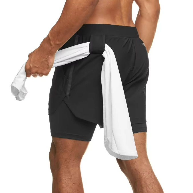 Men's 2 in 1 5" Gym Athletic Workout Shorts 3