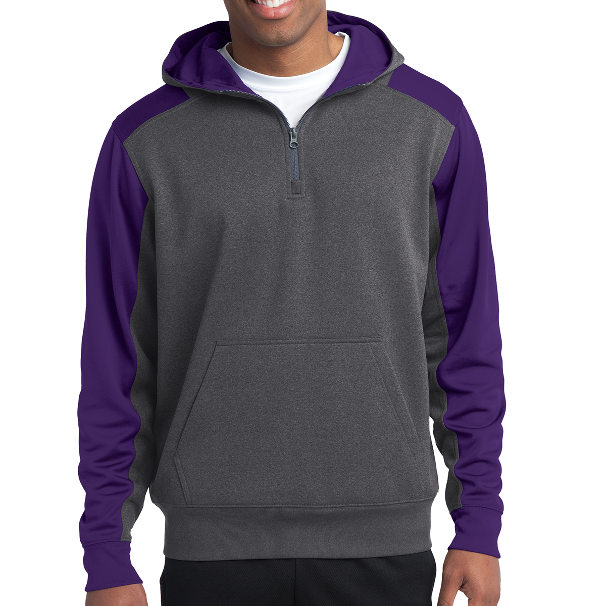 Sport-Tek® Tech Fleece Colorblock 1/4-Zip Hooded Sweatshirt 6